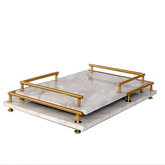 Home Tray With Metal Armrest $215.26 Dana Fashion style: Large Dana's Kitchen Product information: Material: Marble Process: Polished Packaging: paper packaging Frame size: small, large Style: modern and simple Space: living room