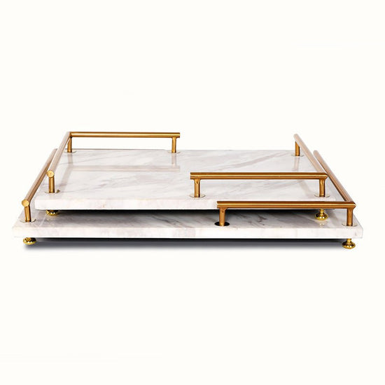 Home Tray With Metal Armrest $215.26 Dana Fashion style: Large Dana's Kitchen Product information: Material: Marble Process: Polished Packaging: paper packaging Frame size: small, large Style: modern and simple Space: living room