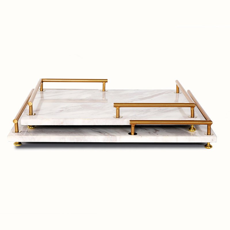 Home Tray With Metal Armrest $215.26 Dana Fashion style: Large Dana's Kitchen Product information: Material: Marble Process: Polished Packaging: paper packaging Frame size: small, large Style: modern and simple Space: living room