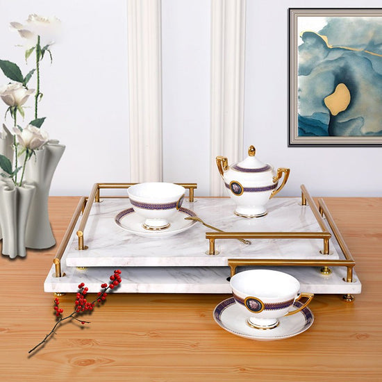 Home Tray With Metal Armrest $215.26 Dana Fashion style: Large Dana's Kitchen Product information: Material: Marble Process: Polished Packaging: paper packaging Frame size: small, large Style: modern and simple Space: living room