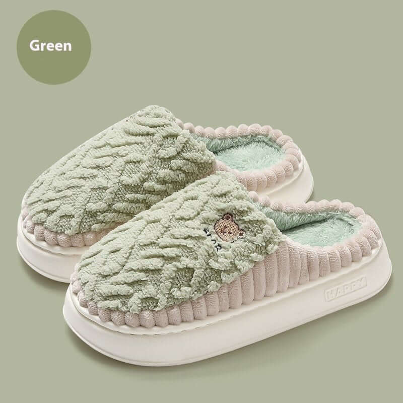 Home Winter Thermal Cotton Slippers Men $35.50 Dana Fashion Color: Green Size: 36to37 Women's shoes Product information: Pattern: Cartoon Color: green, purple, white coffee, dark gray, light gray Size: 36-37 inner length cm,38-39 inner length cm,40-41 inn