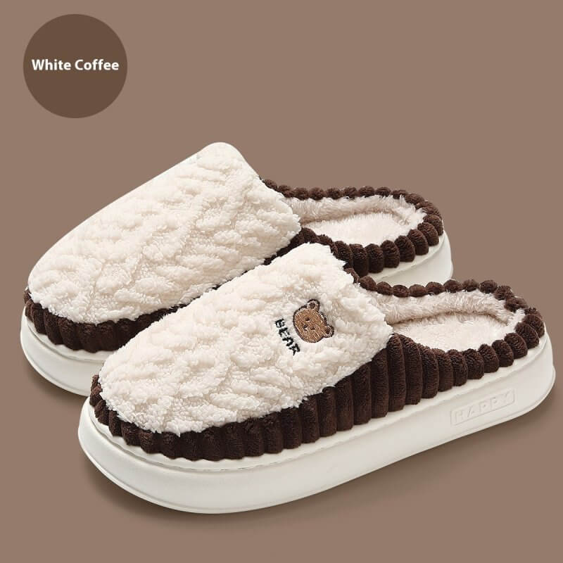 Home Winter Thermal Cotton Slippers Men $35.50 Dana Fashion Color: White Coffee Size: 36to37 Women's shoes Product information: Pattern: Cartoon Color: green, purple, white coffee, dark gray, light gray Size: 36-37 inner length cm,38-39 inner length cm,40