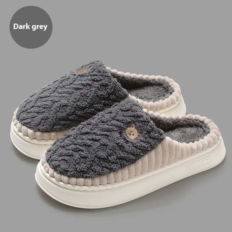 Home Winter Thermal Cotton Slippers Men $35.50 Dana Fashion Color: Dark Gray Size: 44to45 Women's shoes Product information: Pattern: Cartoon Color: green, purple, white coffee, dark gray, light gray Size: 36-37 inner length cm,38-39 inner length cm,40-41