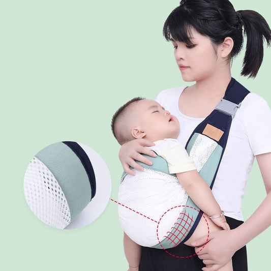Horizontal Front Carrying Carrying Baby Carrier $39.37 Dana Fashion Color: Cloth green Baby & Mother Product information: Product Category Straps / Backpacks Strap way: one shoulder Strap function: multifunctional Maximum load: 20kg Applicable age: 0 to 4
