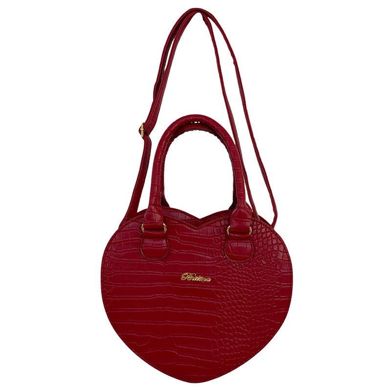 Hot Girl Style Handbag Pattern Love Shoulder Crossbody $43.44 Dana Fashion Color: Black Women's Bags Product information: Lining texture: PU Color: black, white, red Outer bag type: Sandwich pocket Material: PU Suitcase shape: heart shape Style: street tr