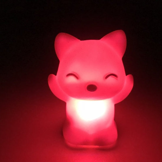 Hot Sale LED Fox Night Light Home Bedroom Desktop 7 Changing Colors Lovely Fox Shape LED Night Light Decoration Bedside Lamp $8.83 Dana Fashion Style: Package box Baby & Mother Material: Vinyl Very popular series of decorations. Quantity:1PC Color: Color