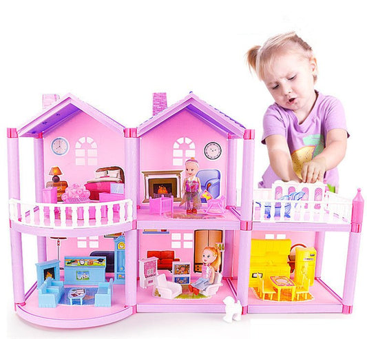 House Doll House Villa DIY Assembled House $61.58 Dana Fashion Color: Pink Toys & Hobbies Overview: Made of environmentally friendly materials. odorless Send all accessories and instructions for the product. Freely combine different shapes, higher playabi