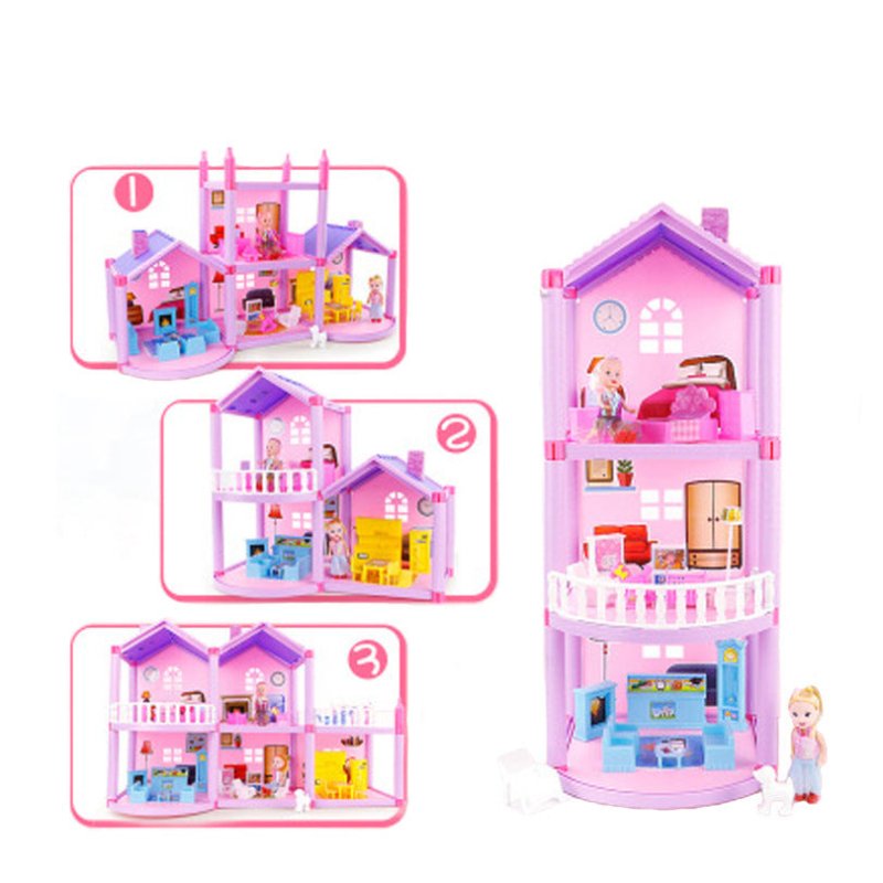 House Doll House Villa DIY Assembled House $61.58 Dana Fashion Color: Pink Toys & Hobbies Overview: Made of environmentally friendly materials. odorless Send all accessories and instructions for the product. Freely combine different shapes, higher playabi