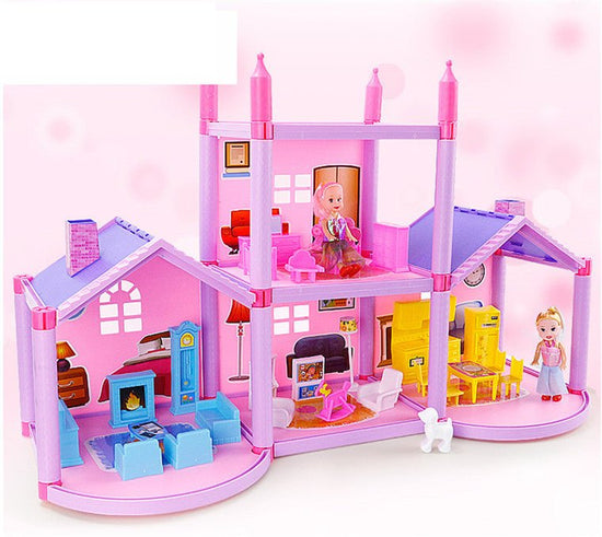 House Doll House Villa DIY Assembled House $61.58 Dana Fashion Color: Pink Toys & Hobbies Overview: Made of environmentally friendly materials. odorless Send all accessories and instructions for the product. Freely combine different shapes, higher playabi