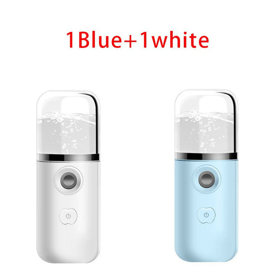 Household Handheld Face Care Beauty Spray Device Usb Nano Steaming Face Device Charging Humidifier $16.19 Dana Fashion Color: 1Blue 1White Beauty Tools Product information: Model: JSQ-3 Fog time: 10 seconds and below Gear position: 1 gear Spray heat: cold