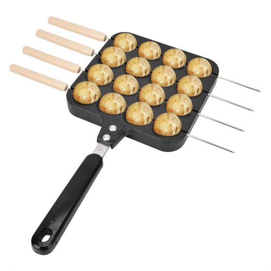 Household Hong Kong-Style Egg Waffle Pan Commercial Portable Gas Round Egg Waffle Machine Cake Cake Non-Stick Bakeware Baking Mold $33.42 Dana Fashion Color: Black Dana's Kitchen Product Information Brand: Other Color Classification: 16-Hole Octopus Balls