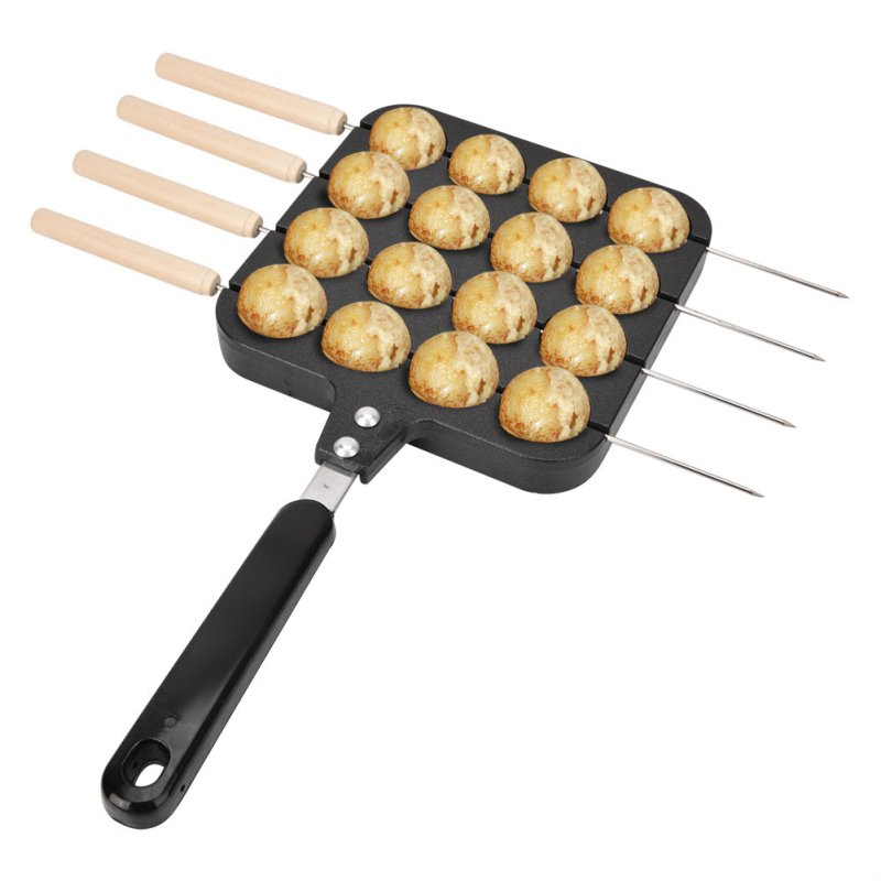 Household Hong Kong-Style Egg Waffle Pan Commercial Portable Gas Round Egg Waffle Machine Cake Cake Non-Stick Bakeware Baking Mold $33.42 Dana Fashion Color: Black Dana's Kitchen Product Information Brand: Other Color Classification: 16-Hole Octopus Balls