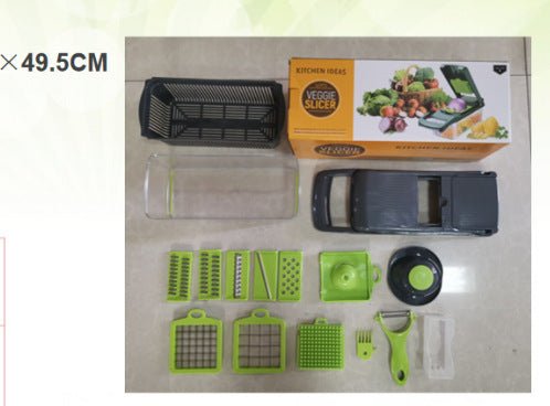 Household Kitchen Gadgets Vegetable Cutter Silk Cutter $32.63 Dana Fashion Color: 16in1 Dana's Kitchen Specification: Material: stainless steel Color: Gray Special features: Interchangeable blades Recommended use of the product: cooking, kitchen Product m