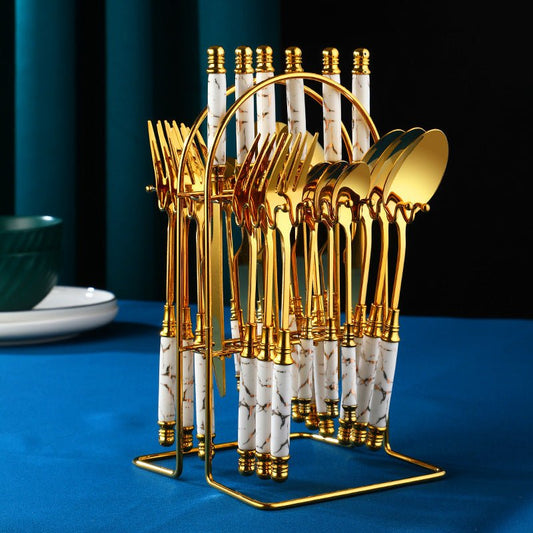 Household Stainless Steel Western Tableware Set $93.29 Dana Fashion Color: Black Dana's Kitchen Product information: Material: Stainless steel Stainless steel material: 304 stainless steel Color: pink, green, black, white Package: Tableware*1