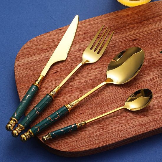 Household Stainless Steel Western Tableware Set $93.29 Dana Fashion Color: Black Dana's Kitchen Product information: Material: Stainless steel Stainless steel material: 304 stainless steel Color: pink, green, black, white Package: Tableware*1