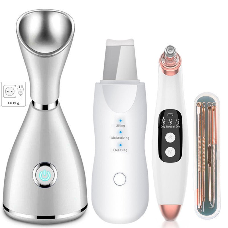 Household Steam Facial Humidification Sprayer Facial Cleanser $113.04 Dana Fashion Color: Set1 Electrical outlet: EU Beauty Tools Product information: Fog out time: 11-30 seconds Gear: 1 gear Spray heat: Hot spray Color: Pearl white Specifications: US reg