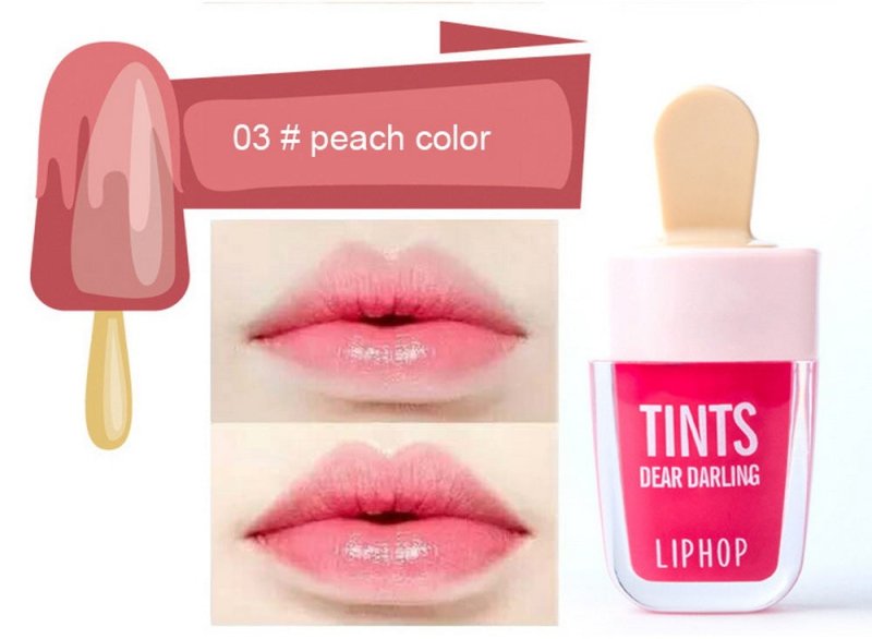 Ice Cream Lip Gloss $13.00 Dana Fashion Color: Peach makeup 6 Colors batom Super Ice Cream Lip Gloss Waterproof Long Lasting Makeup Liquid Lipstick Sweet Red Lip Tint Brand: NOVO Quantity: 1PCS Net WT: 4.5ML Efficacy: Healthy/Easy to Wear/Non-Stick Cup Fe