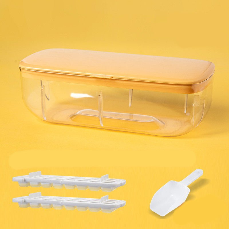 Ice Cube Tray With Storage Box Quick Demould Ice Cube Moulds Lazy Ice Maker For Cocktail Whiskey Bar Kithcen Tools Accessories $46.04 Dana Fashion Color: Yellow style: Double layer Dana's Kitchen Overview: 【Multi-function Set】-Package contains 2 ice cube