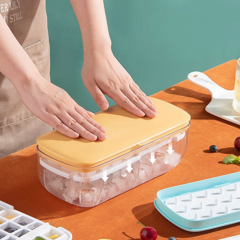Ice Cube Tray With Storage Box Quick Demould Ice Cube Moulds Lazy Ice Maker For Cocktail Whiskey Bar Kithcen Tools Accessories $43.98 Dana Fashion Color: Blue style: Double layer Dana's Kitchen Overview: 【Multi-function Set】-Package contains 2 ice cube tr