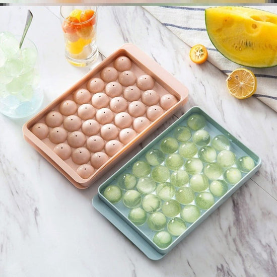 Ice Tray 3D Round Ice Molds Home Bar Party Use Round Ball Ice Cube Makers Kitchen DIY Ice Cream Moulds $12.50 Dana Fashion Color: Green Size: 18 Dana's Kitchen Overview： No loss of flavor. Easy release of ice cubes Your drink stays chilled for hours. Free