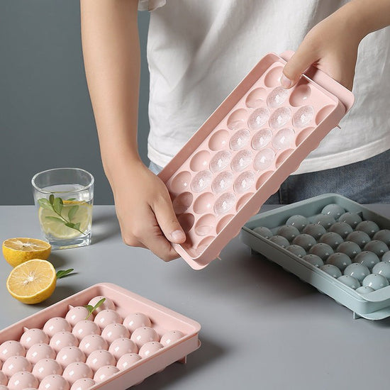 Ice Tray 3D Round Ice Molds Home Bar Party Use Round Ball Ice Cube Makers Kitchen DIY Ice Cream Moulds $12.50 Dana Fashion Color: Green Size: 18 Dana's Kitchen Overview： No loss of flavor. Easy release of ice cubes Your drink stays chilled for hours. Free