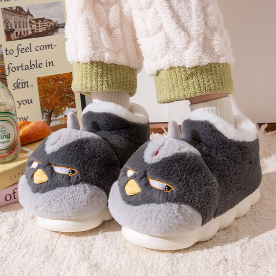 Indoor Home Non-slip Thick Bottom Furry Cotton-padded Shoes With Velvet $47.45 Dana Fashion Color: Gray Size: 34to35 Women's shoes Product information: Pattern: Cartoon Color: Gray (depends on how you lower the height), yellow (depends on how you lower th