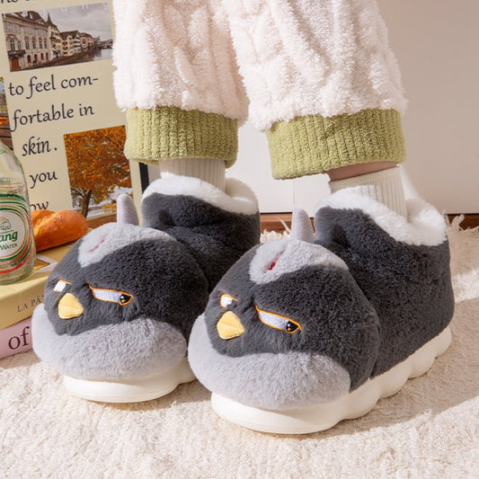 Indoor Home Non-slip Thick Bottom Furry Cotton-padded Shoes With Velvet $47.45 Dana Fashion Color: Gray Size: 34to35 Women's shoes Product information: Pattern: Cartoon Color: Gray (depends on how you lower the height), yellow (depends on how you lower th
