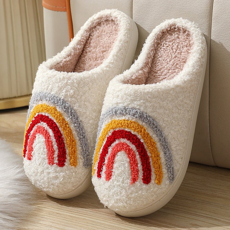 Indoor Home Plush Thermal Slippers $30.90 Dana Fashion Color: Rainbow Style Size: 36to37 Women's shoes Product information: Lining material: Cotton Color: Big LOVE Style, Rose style, LOVE style, rainbow style, LOVE, mushroom paragraph Size: 36-37 (suitabl