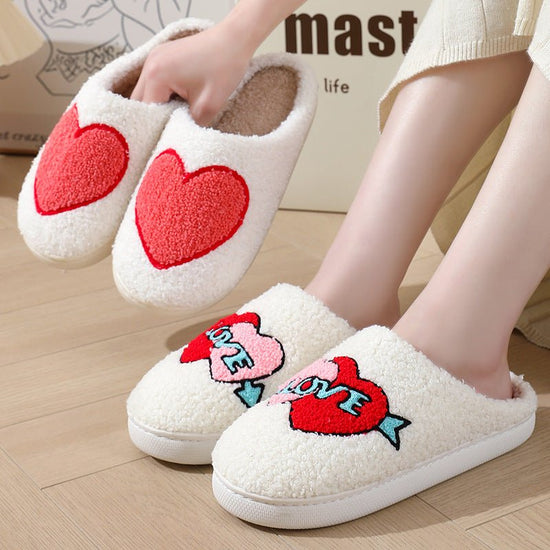 Indoor Home Plush Thermal Slippers $30.90 Dana Fashion Color: LOVE Style Size: 36to37 Women's shoes Product information: Lining material: Cotton Color: Big LOVE Style, Rose style, LOVE style, rainbow style, LOVE, mushroom paragraph Size: 36-37 (suitable f