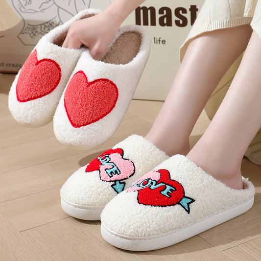 Indoor Home Plush Thermal Slippers $30.90 Dana Fashion Color: LOVE Style Size: 36to37 Women's shoes Product information: Lining material: Cotton Color: Big LOVE Style, Rose style, LOVE style, rainbow style, LOVE, mushroom paragraph Size: 36-37 (suitable f