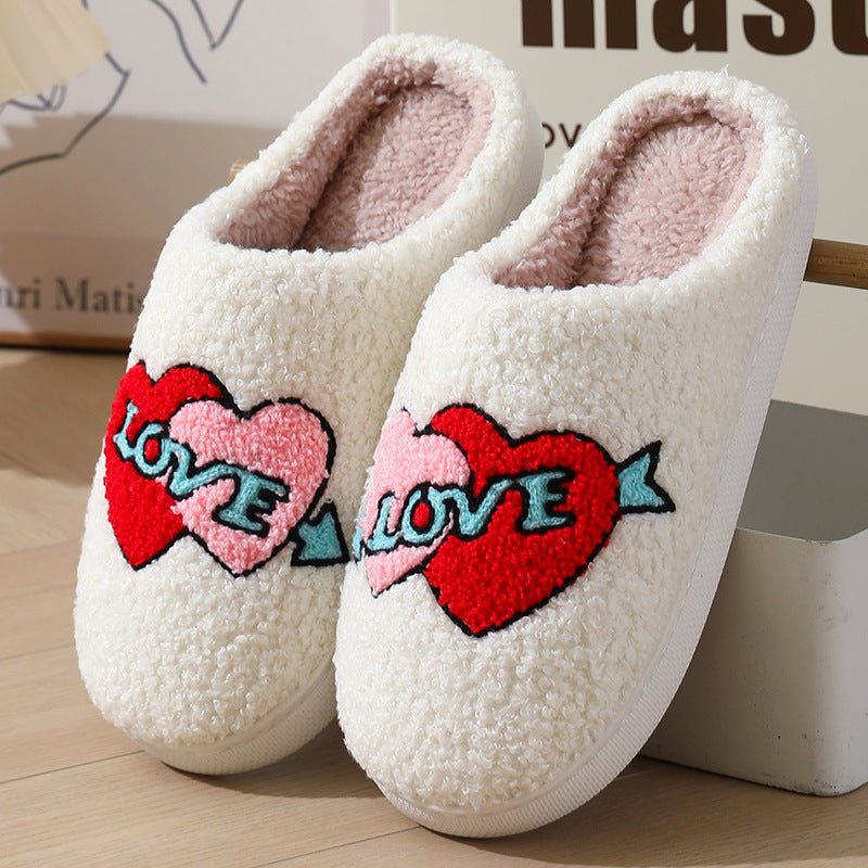 Indoor Home Plush Thermal Slippers $30.90 Dana Fashion Color: LOVE Style Size: 36to37 Women's shoes Product information: Lining material: Cotton Color: Big LOVE Style, Rose style, LOVE style, rainbow style, LOVE, mushroom paragraph Size: 36-37 (suitable f