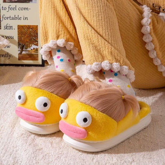 Indoor Home Use Ugly, Cute, Funny, Thick Soled Warm Fur Plush Slippers $59.50 Dana Fashion Color: Blue Shoe size: 36to37 Women's shoes Overview: Unique design, stylish and beautiful. Good material, comfortable feet. A variety of colors, any choice. Specif