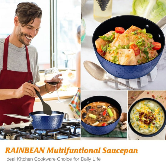 Induction Saucepan With Lid, 20cm 1.8L Milk Pan Non Stick Saucepan, Aluminum Ceramic Coating Cooking Pot - PFOA Free With Stainless Steel Handle, Suitable For All Hobs Types, Amazon Banned $84.20 Dana Fashion default: default Dana's Kitchen Description: R