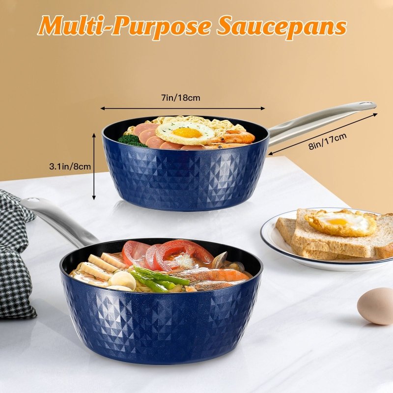 Induction Saucepan With Lid, 20cm 1.8L Milk Pan Non Stick Saucepan, Aluminum Ceramic Coating Cooking Pot - PFOA Free With Stainless Steel Handle, Suitable For All Hobs Types, Amazon Banned $84.20 Dana Fashion default: default Dana's Kitchen Description: R