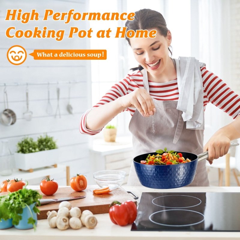 Induction Saucepan With Lid, 20cm 1.8L Milk Pan Non Stick Saucepan, Aluminum Ceramic Coating Cooking Pot - PFOA Free With Stainless Steel Handle, Suitable For All Hobs Types, Amazon Banned $84.20 Dana Fashion default: default Dana's Kitchen Description: R