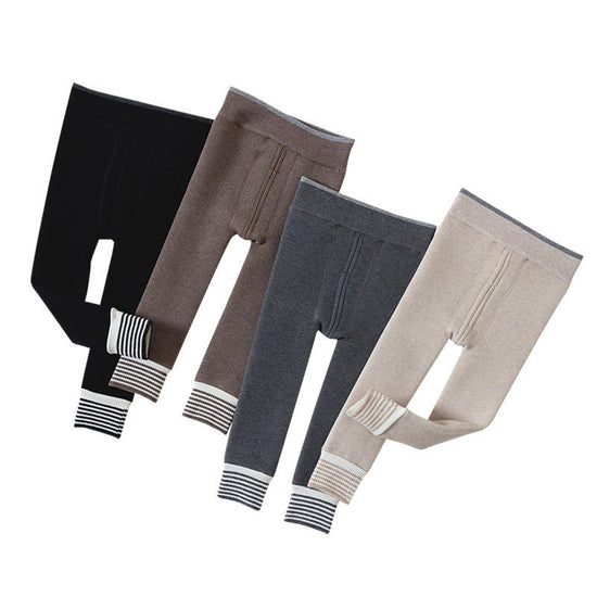 Infant Fleece-lined Thickened Ankle-length Pants Boy Girl Baby Leggings $25.79 Dana Fashion Color: Black Children's Socks Size: S Open Gear Baby Clothing Product information: Pattern: solid color Color: Y128 khaki (with feet),y128 gray (with feet),Y128 bl