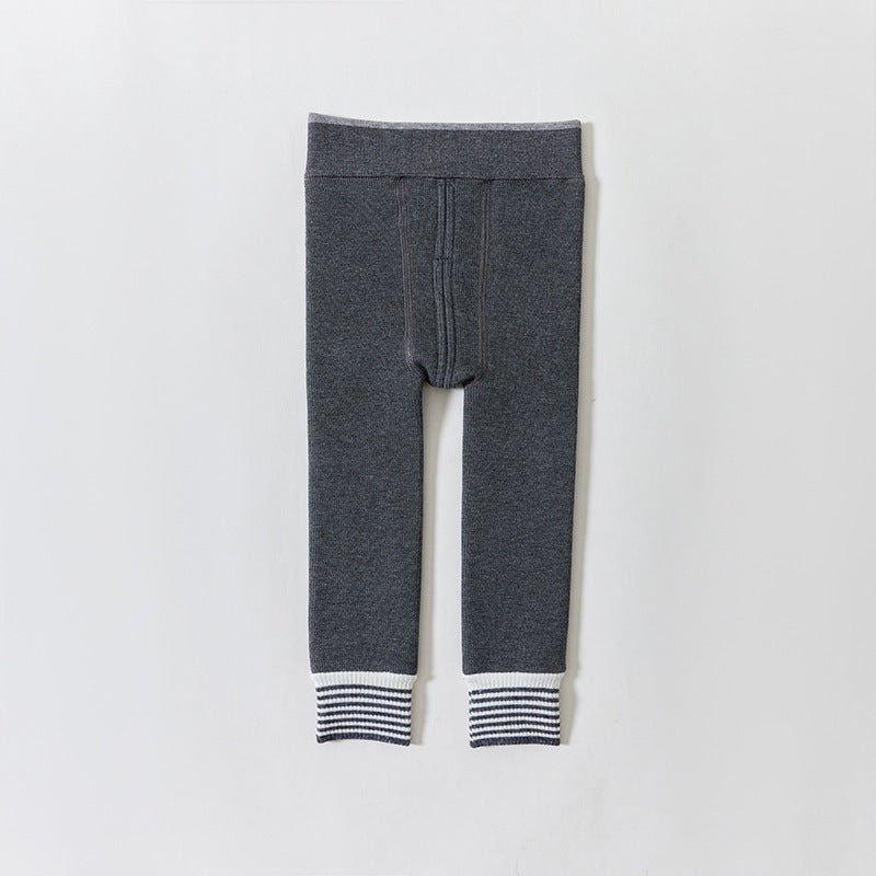 Infant Fleece-lined Thickened Ankle-length Pants Boy Girl Baby Leggings $25.79 Dana Fashion Color: Gray Children's Socks Size: S Open Gear Baby Clothing Product information: Pattern: solid color Color: Y128 khaki (with feet),y128 gray (with feet),Y128 bla