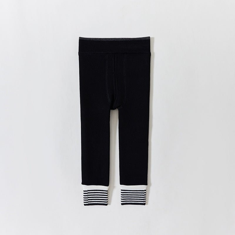 Infant Fleece-lined Thickened Ankle-length Pants Boy Girl Baby Leggings $25.79 Dana Fashion Color: Black Children's Socks Size: S Open Gear Baby Clothing Product information: Pattern: solid color Color: Y128 khaki (with feet),y128 gray (with feet),Y128 bl