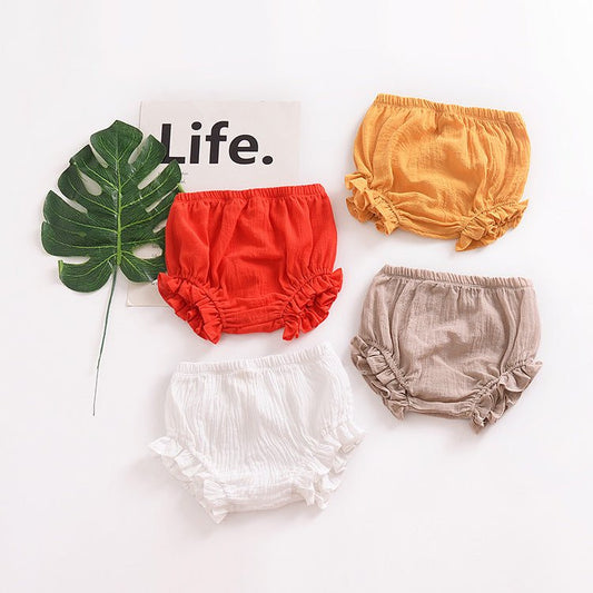 Infant Solid Color Cotton Linen Lace Triangle Casual Shorts $19.60 Dana Fashion Color: Black Size: 100cm Baby Clothing Product information: Fabric name: cotton Safety class: Class B Pants length: shorts Main fabric composition: cotton Main fabric content: