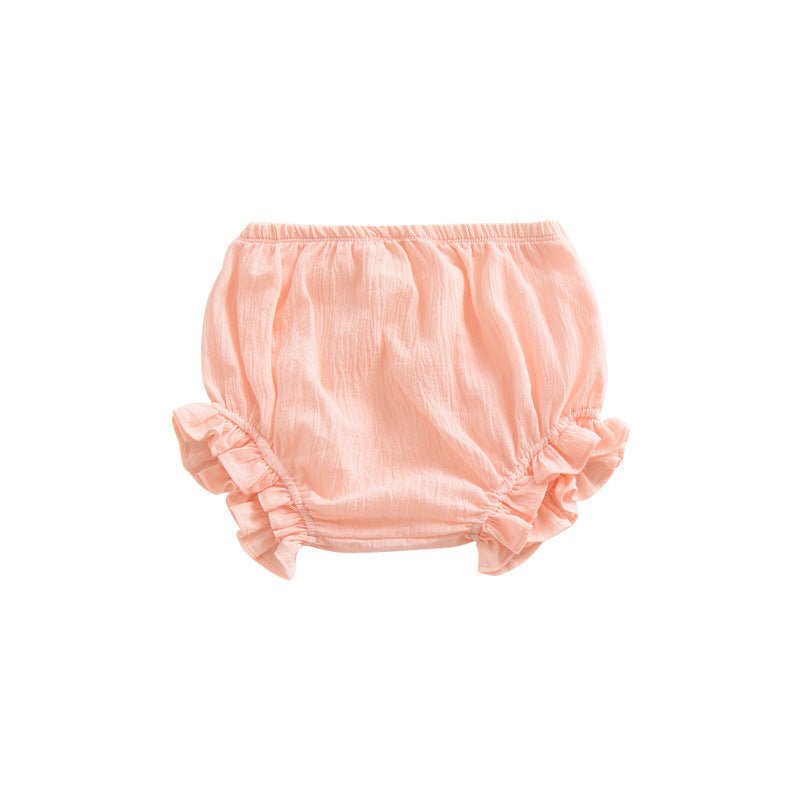 Infant Solid Color Cotton Linen Lace Triangle Casual Shorts $19.60 Dana Fashion Color: Pink Size: 100cm Baby Clothing Product information: Fabric name: cotton Safety class: Class B Pants length: shorts Main fabric composition: cotton Main fabric content: