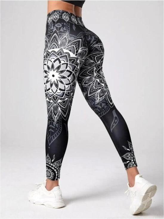 Ink Printing Yoga Trousers Fashion Slim Women's Skinny Pants $39.50 Dana Fashion Color: Black Size: L Women's clothing Product information: Applicable sports: Fitness running yoga Fabric name: Ponte-de-Roma Applicable scenarios: running sports, fitness eq