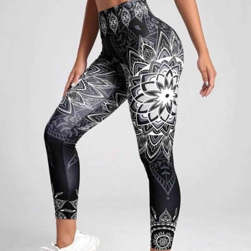 Ink Printing Yoga Trousers Fashion Slim Women's Skinny Pants $39.50 Dana Fashion Color: Black Size: L Women's clothing Product information: Applicable sports: Fitness running yoga Fabric name: Ponte-de-Roma Applicable scenarios: running sports, fitness eq