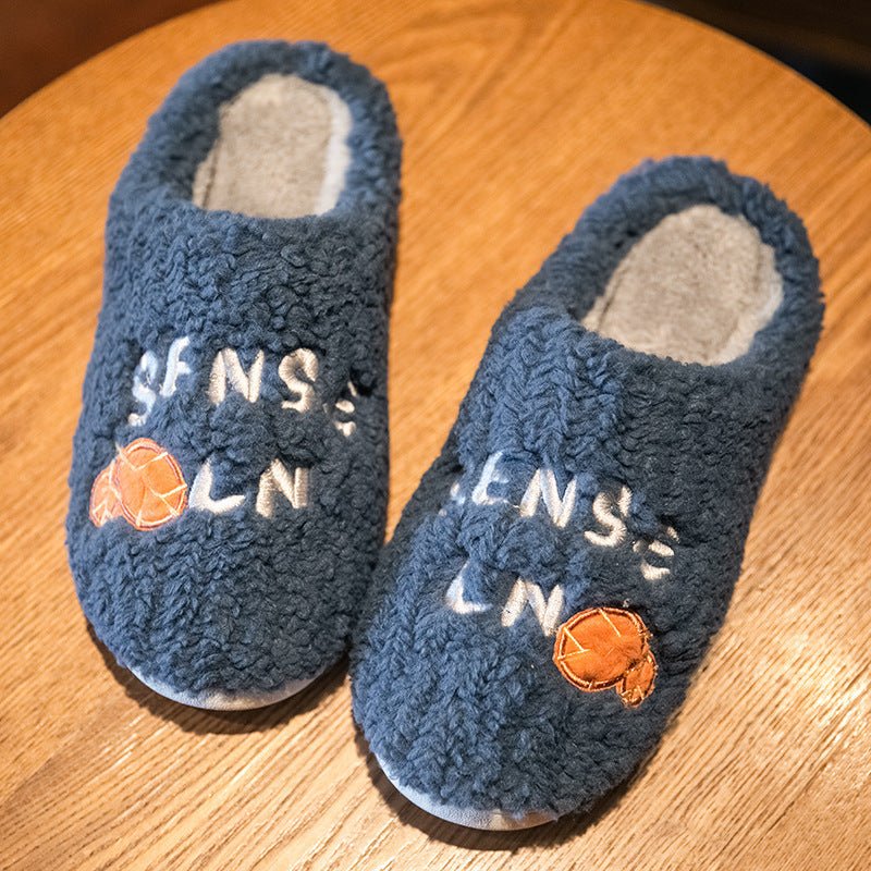 Ins Cute Flower Fleece Slippers Winter Warm Bedroom Floor Slippers Indoor Non-slip Plush Shoes For Women $28.94 Dana Fashion Color: Dark Blue Size: 40to41 Women's shoes Overview: Unique design, stylish and beautiful. Good material, comfortable wear. A var