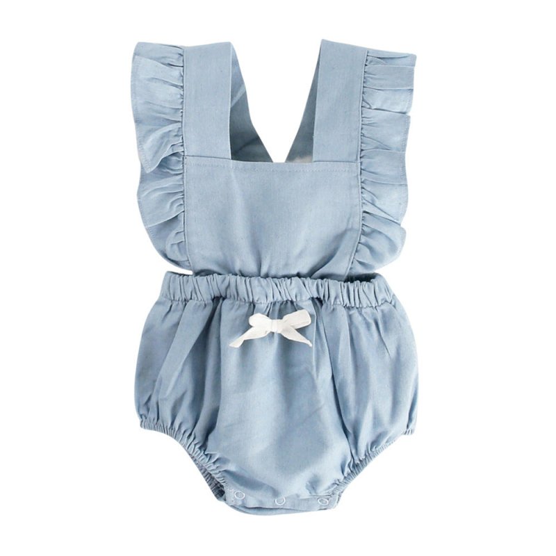 Ins Denim Baby One-piece Bodysuits Baby Romper Spring $16.62 Dana Fashion Color: Blue Size: 2XL Baby Clothing Product information: Sleeve: Sleeveless Whether it is hooded: Not hooded Thickness: General Main fabric composition: Cotton Main fabric ingredien