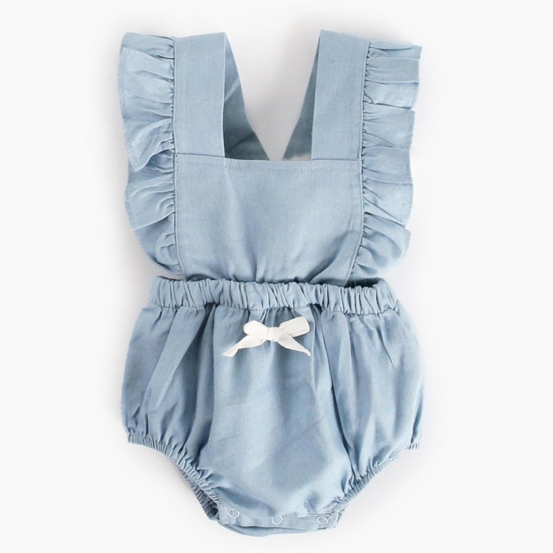 Ins Denim Baby One-piece Bodysuits Baby Romper Spring $16.62 Dana Fashion Color: Blue Size: 2XL Baby Clothing Product information: Sleeve: Sleeveless Whether it is hooded: Not hooded Thickness: General Main fabric composition: Cotton Main fabric ingredien