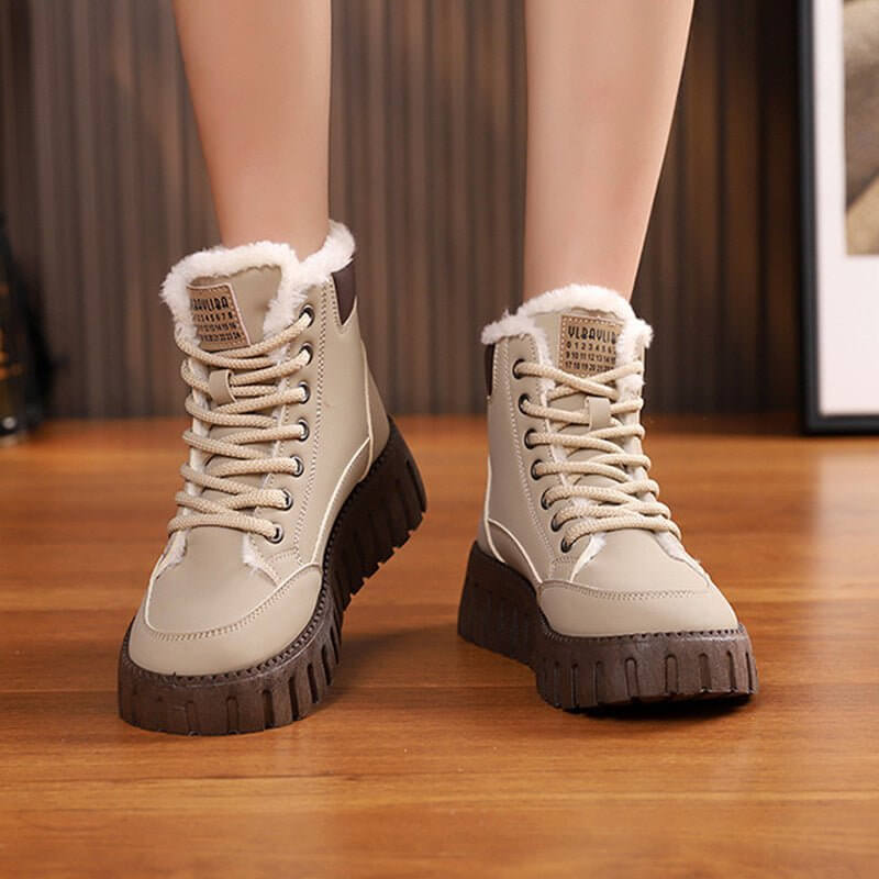 Ins Lace-up Snow Boots Winter Warm Fleece Flat Shoes For Women Fashion Casual Plush Ankle Boot $39.90 Dana Fashion Color: Black Size: Size35 Women's shoes Product information: Product Category: Martin Boots Applicable age: adult Upper material: artificial