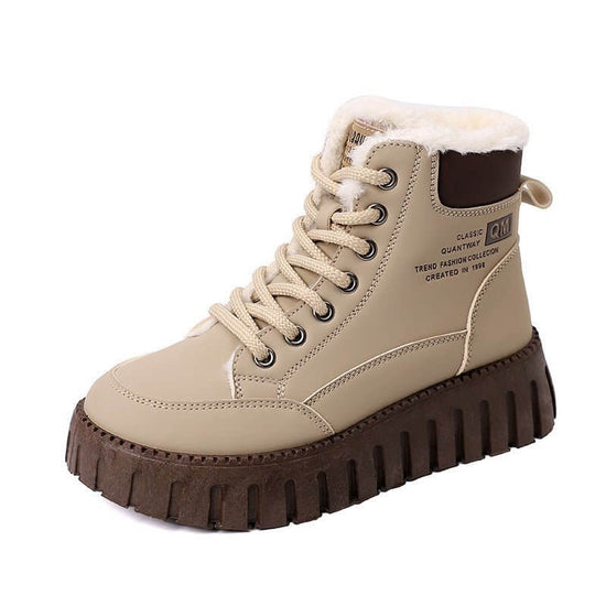 Ins Lace-up Snow Boots Winter Warm Fleece Flat Shoes For Women Fashion Casual Plush Ankle Boot $39.90 Dana Fashion Color: Black Size: Size35 Women's shoes Product information: Product Category: Martin Boots Applicable age: adult Upper material: artificial