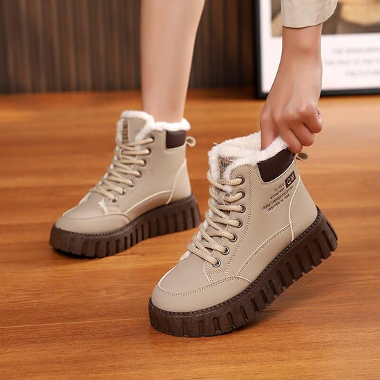 Ins Lace-up Snow Boots Winter Warm Fleece Flat Shoes For Women Fashion Casual Plush Ankle Boot $39.90 Dana Fashion Color: Khaki Size: Size35 Women's shoes Product information: Product Category: Martin Boots Applicable age: adult Upper material: artificial