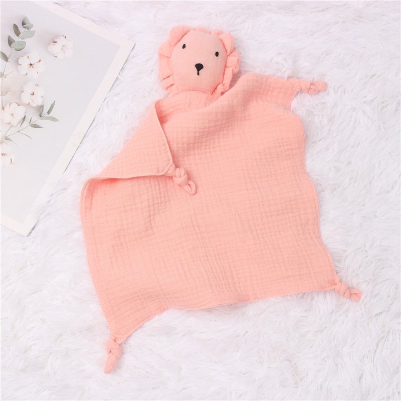 INS Wind Baby Cotton Gauze Comfort Towel Muslin Baby Sleeping Doll Lion Saliva Towel $22.09 Dana Fashion Color: Pink Baby Clothing Product information: Fabric: Cotton gauze Size: 30*30cmcm Purpose: Sleeping comfort towel Packing list: Comfort towel X1