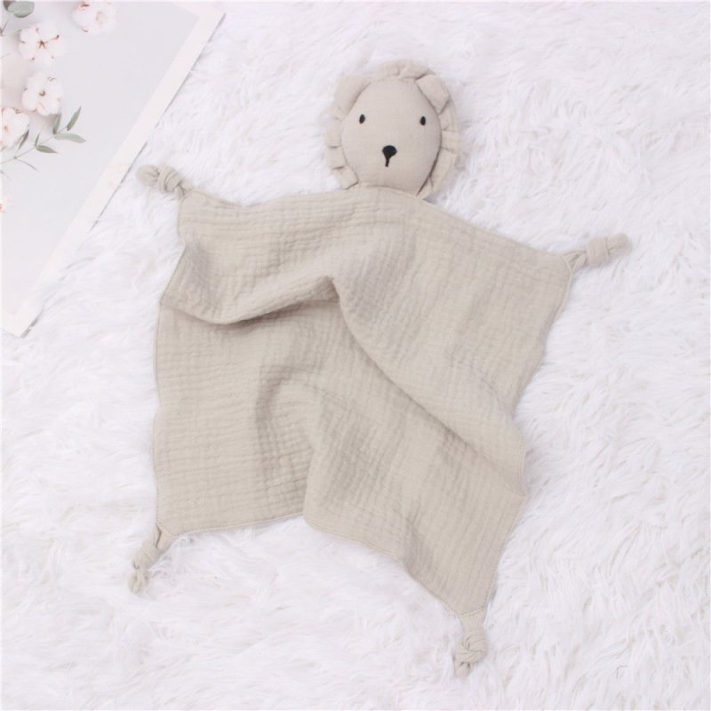 INS Wind Baby Cotton Gauze Comfort Towel Muslin Baby Sleeping Doll Lion Saliva Towel $22.09 Dana Fashion Color: Grey Baby Clothing Product information: Fabric: Cotton gauze Size: 30*30cmcm Purpose: Sleeping comfort towel Packing list: Comfort towel X1
